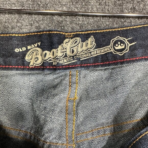 Old Navy Jeans Mens 36 Bootcut Dark Wash Cotton Pockets Zip Fly - Picture 5 of 9